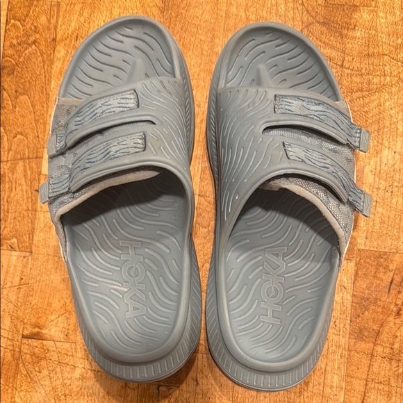 Hoka Gray Slide Sandals with Straps - Picture 3 of 4